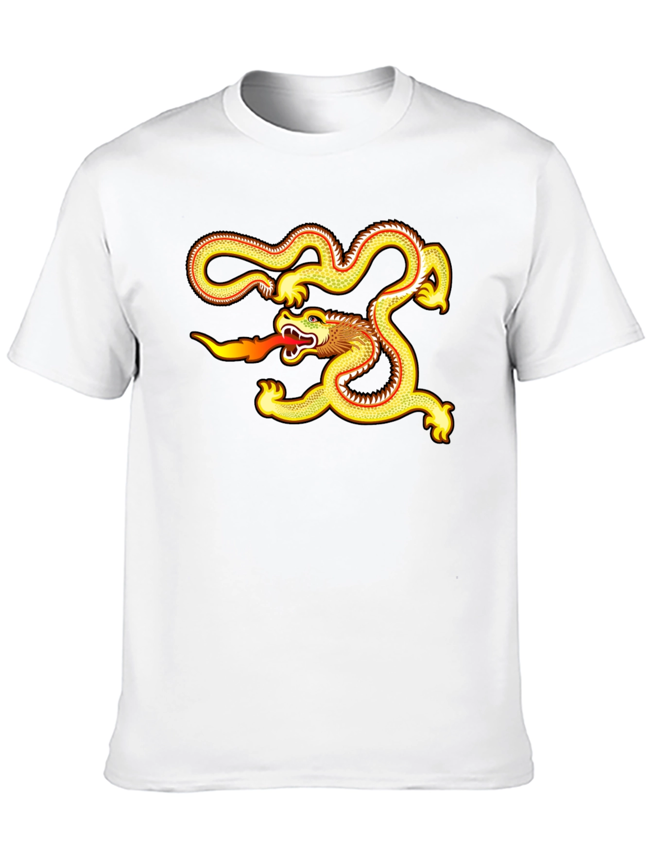 Golden Dragon Graphic Tee - Black Cotton Comfort