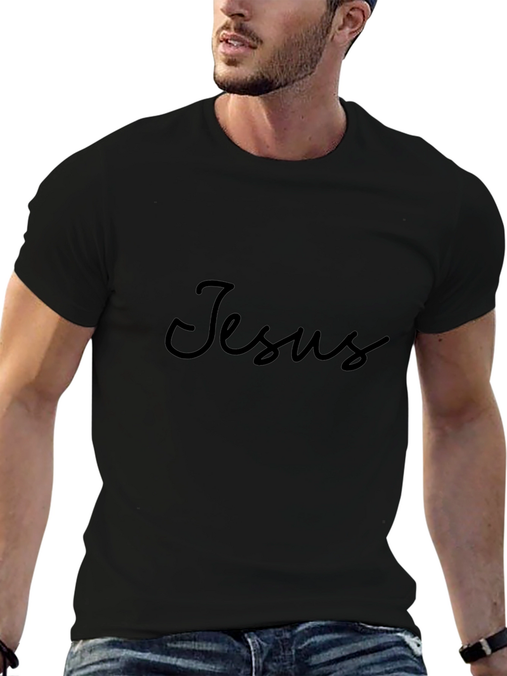 Jesus Script Black T-Shirt