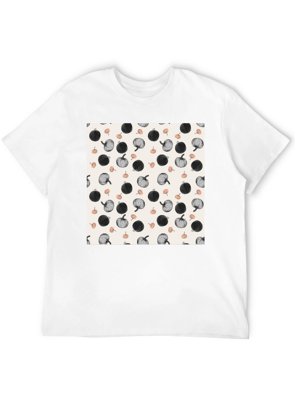 Pumpkin Pattern T-Shirt - Stylish Fall Fashion