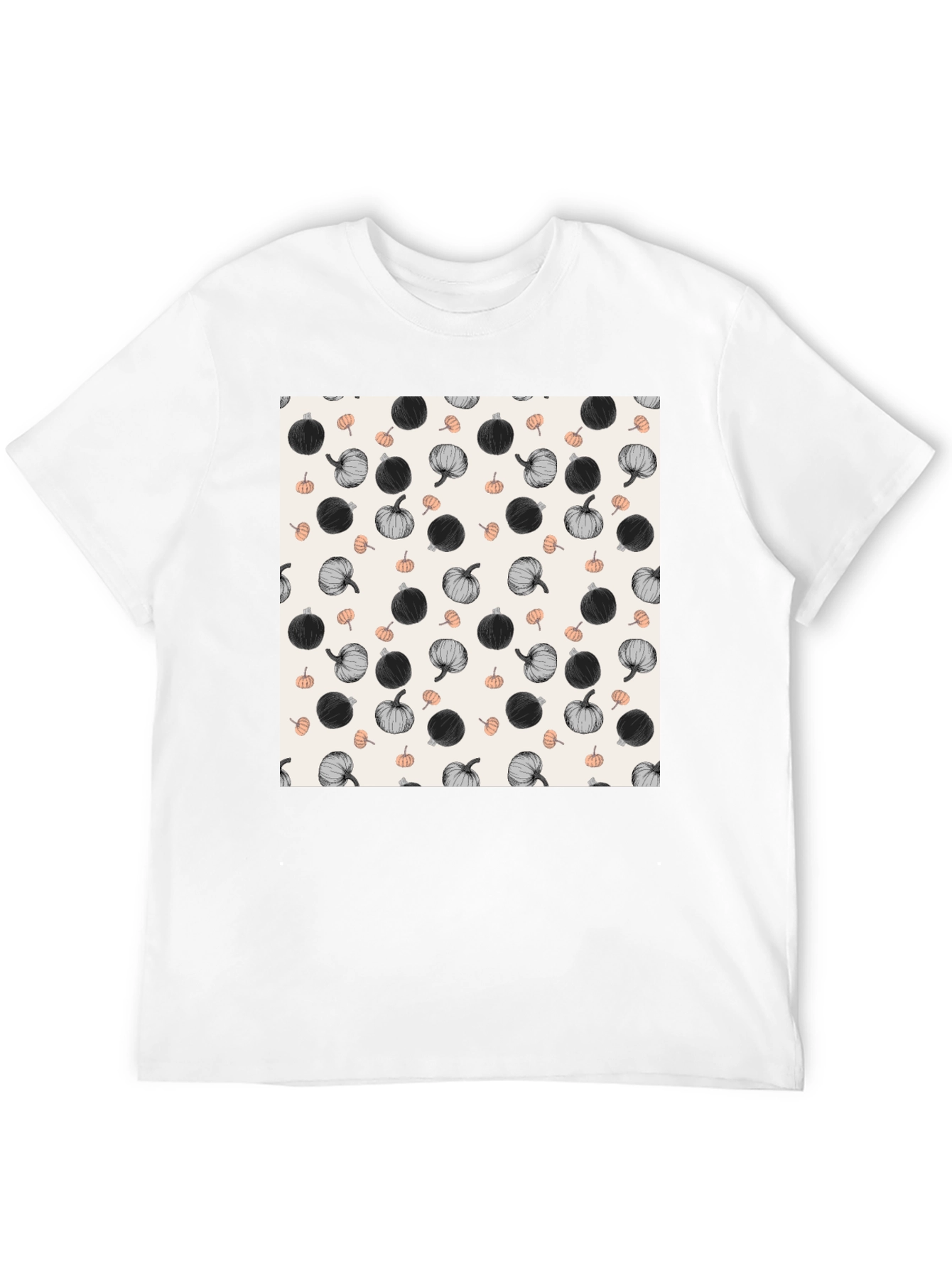 Pumpkin Pattern T-Shirt - Stylish Fall Fashion