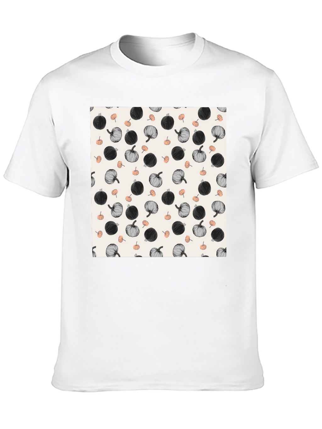 Pumpkin Pattern T-Shirt - Stylish Fall Fashion