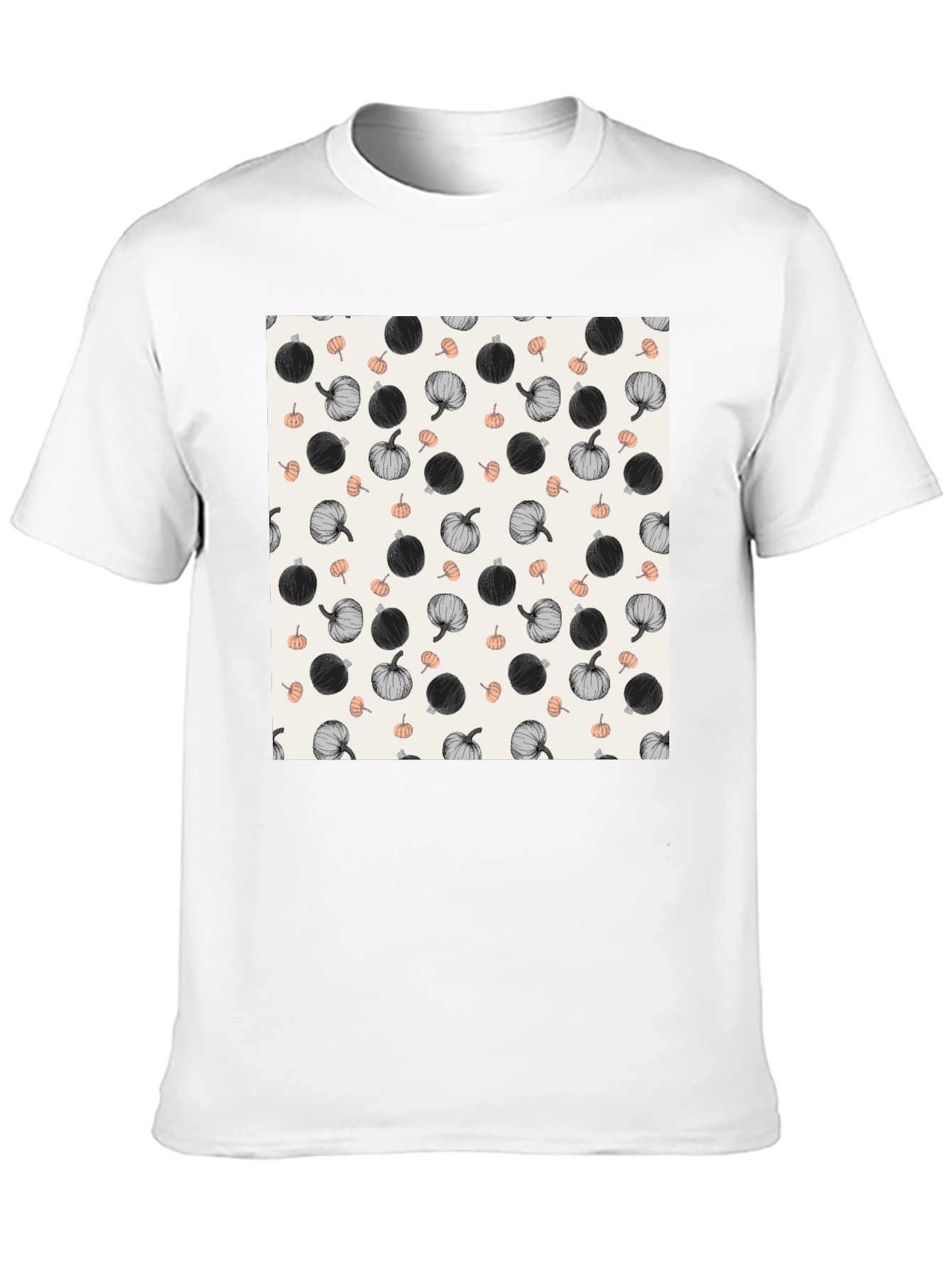 Pumpkin Pattern T-Shirt - Stylish Fall Fashion