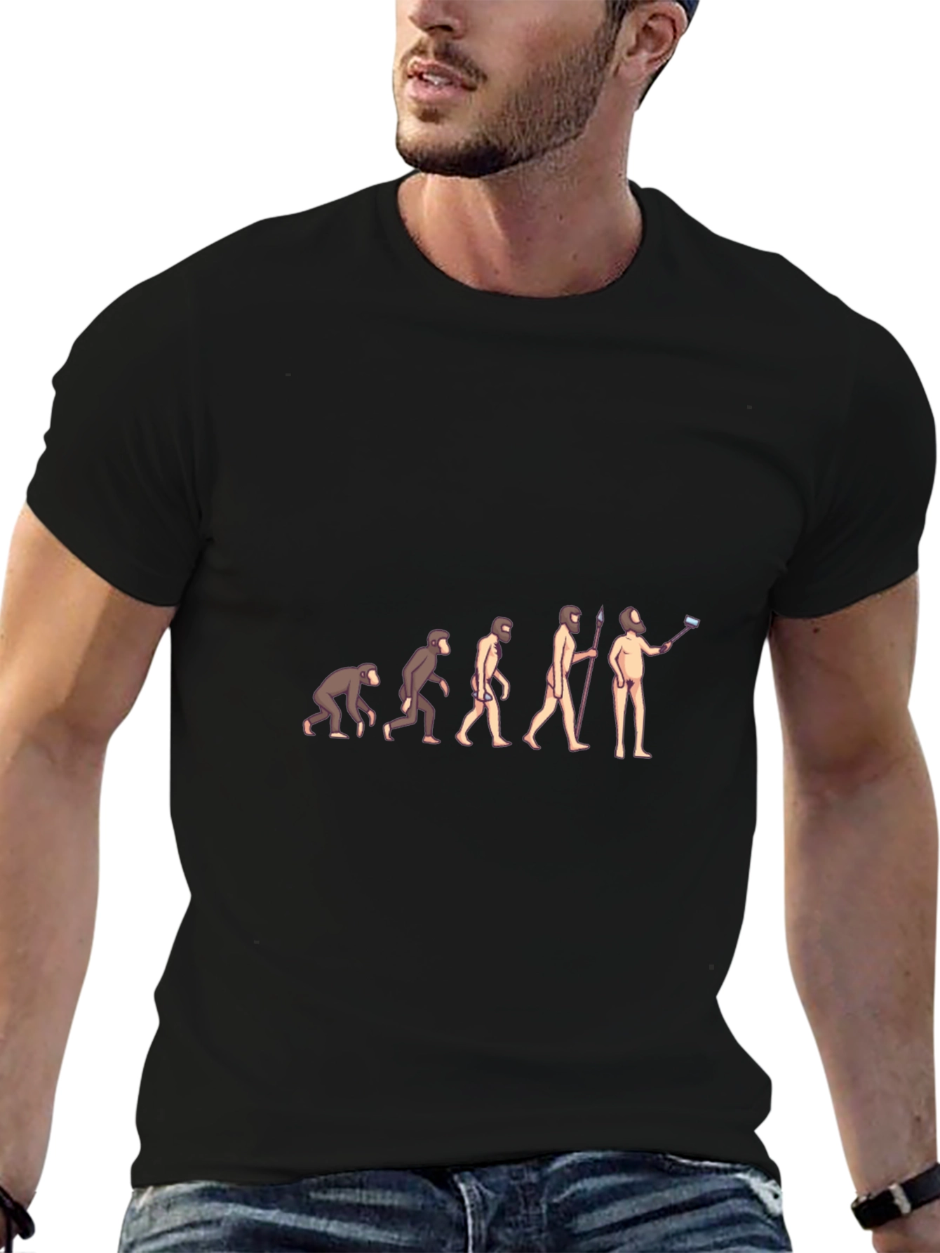 Evolution of the Selfie Black T-Shirt