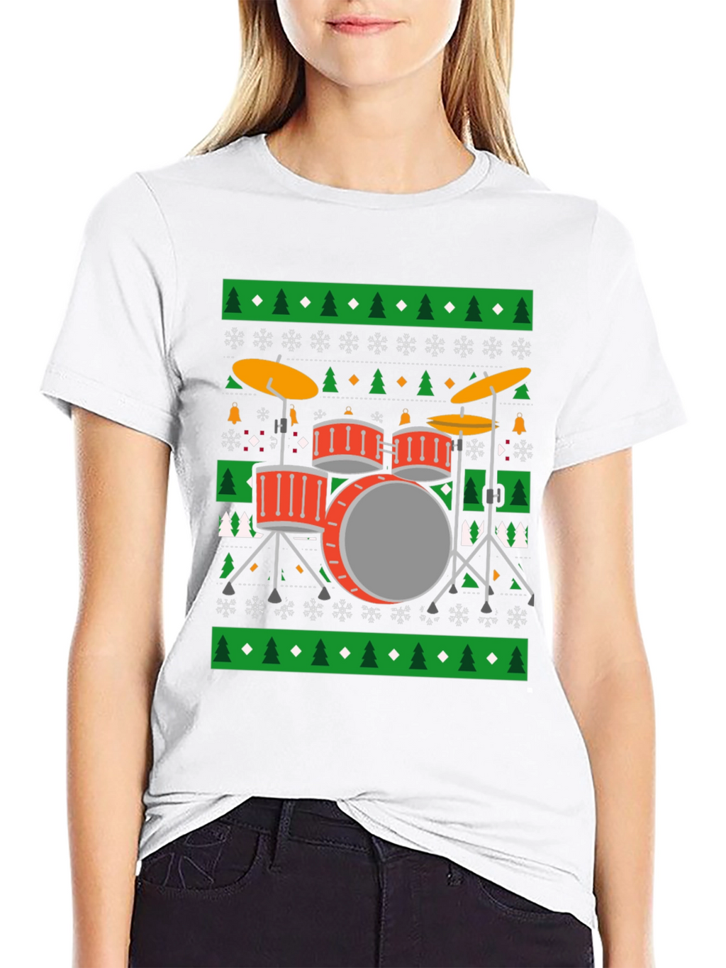 Drum Kit Ugly Christmas Sweater T-Shirt