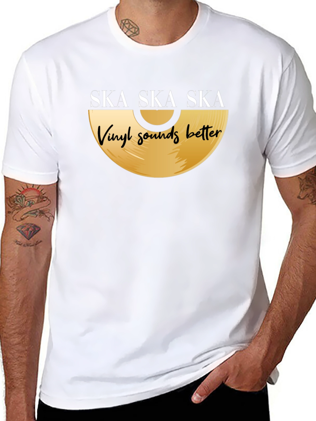 Ska Vinyl Sounds Better T-Shirt - Black Graphic Tee