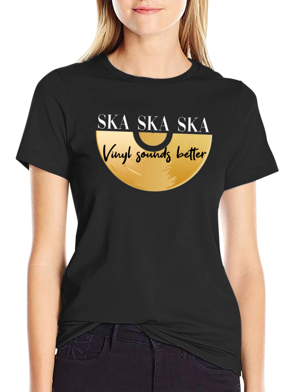 Ska Vinyl Sounds Better T-Shirt - Black Graphic Tee