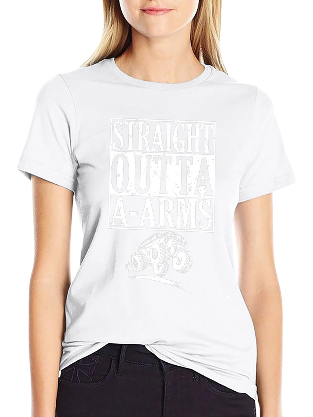 Straight Outta A-Arms Monster Truck Black T-Shirt
