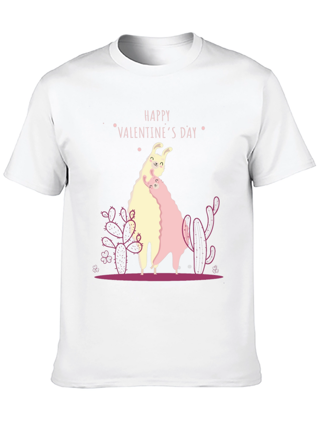 Llama Valentines Day Black T-Shirt