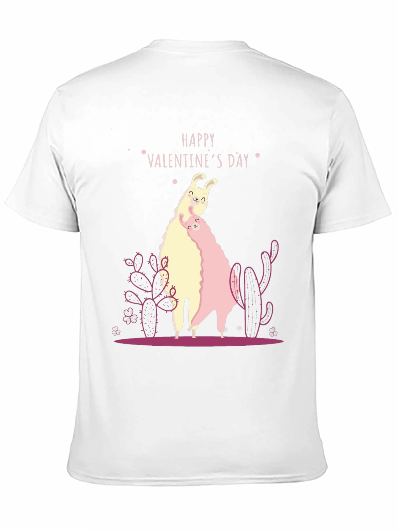 Llama Valentines Day Black T-Shirt