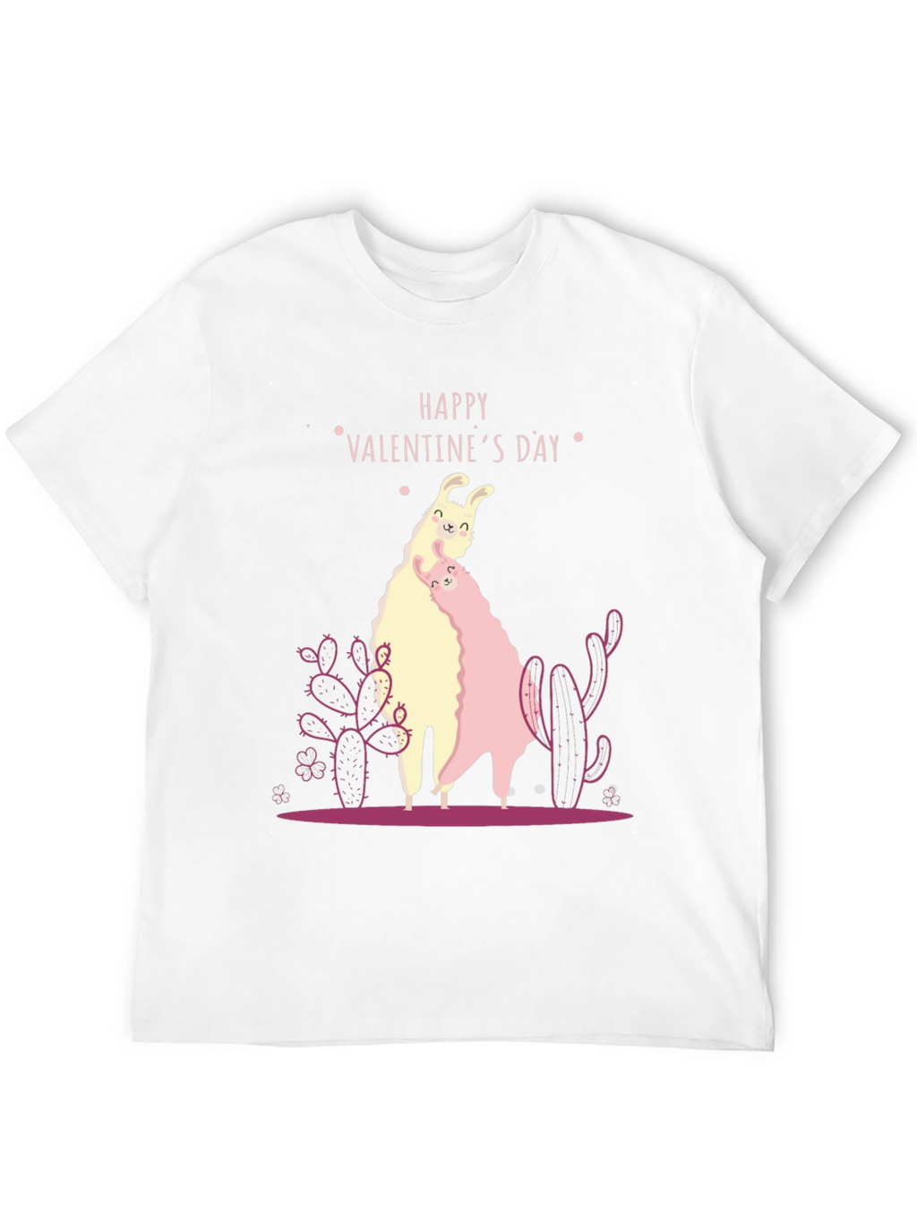 Llama Valentines Day Black T-Shirt