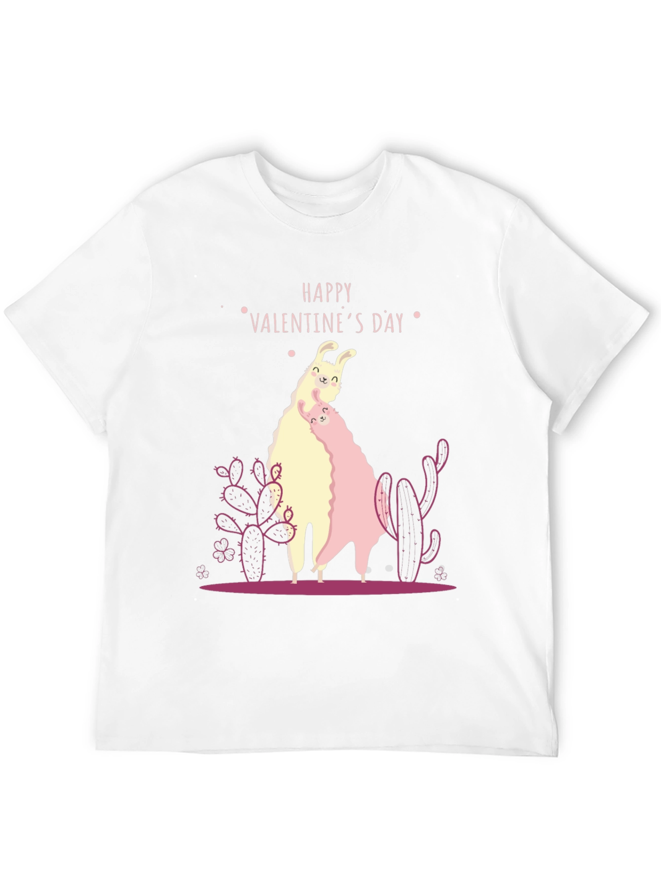 Llama Valentines Day Black T-Shirt