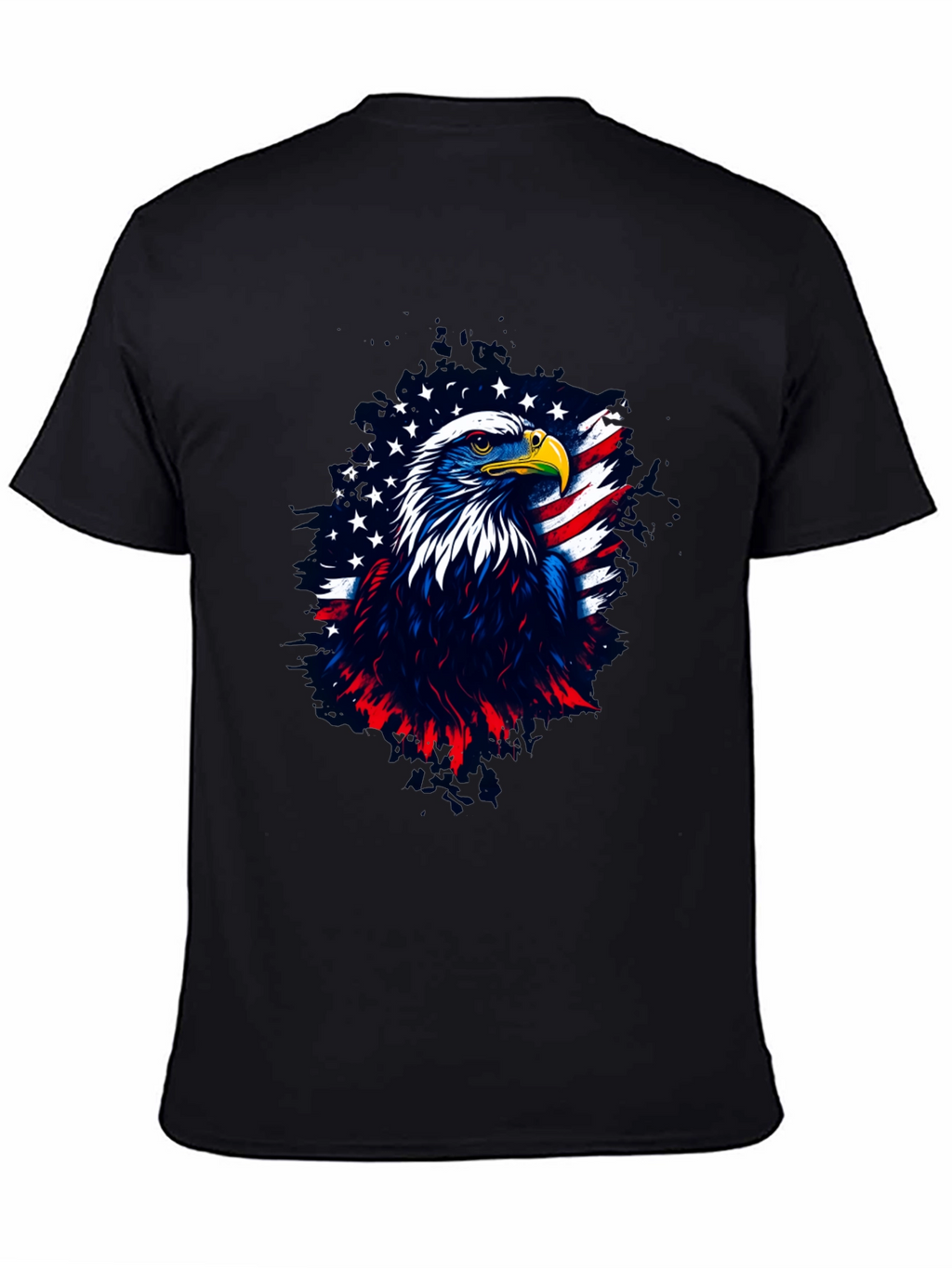Patriotic Eagle Graphic Tee - Mens Black T-Shirt