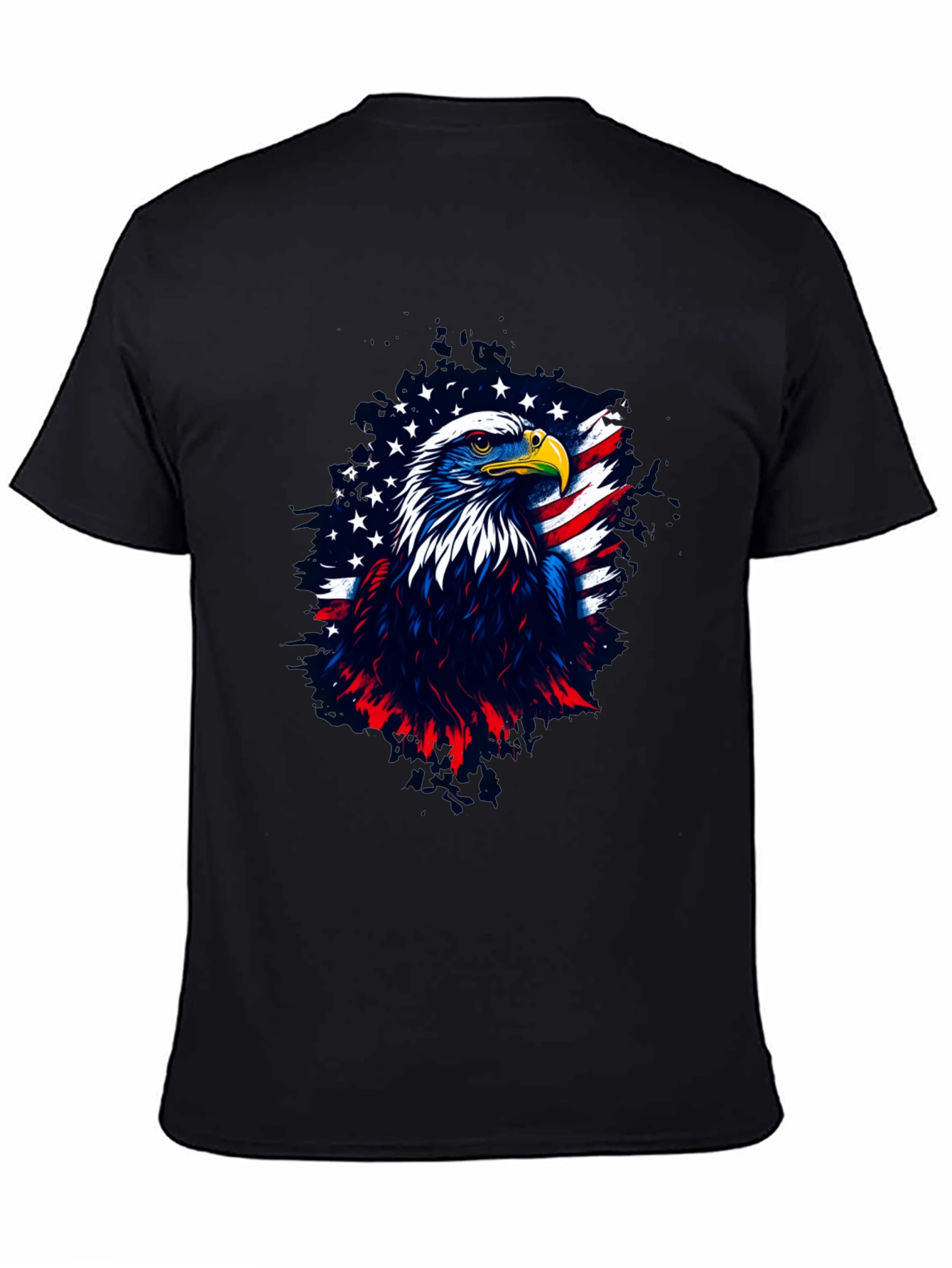 Patriotic Eagle Graphic Tee - Mens Black T-Shirt