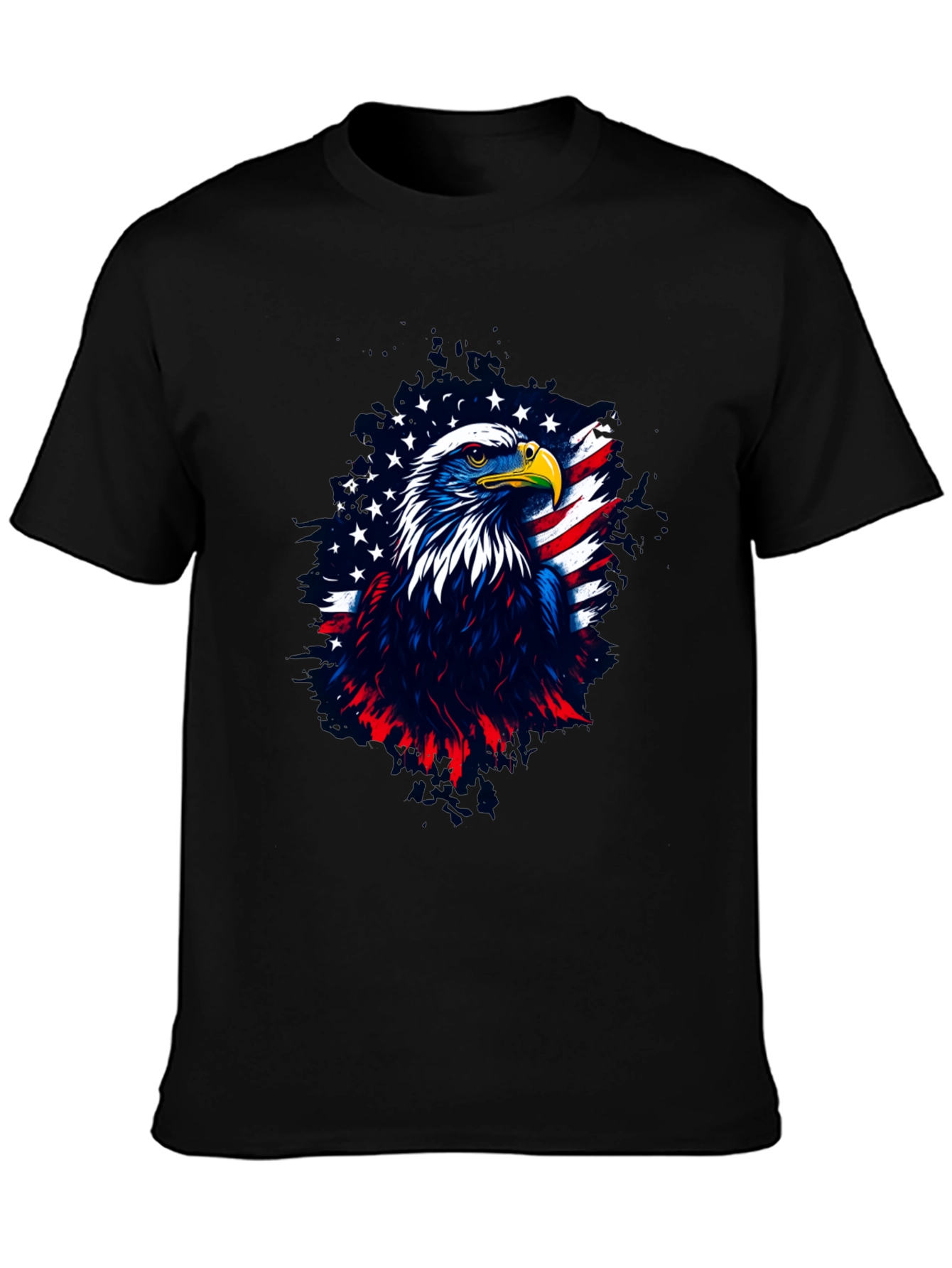 Patriotic Eagle Graphic Tee - Mens Black T-Shirt
