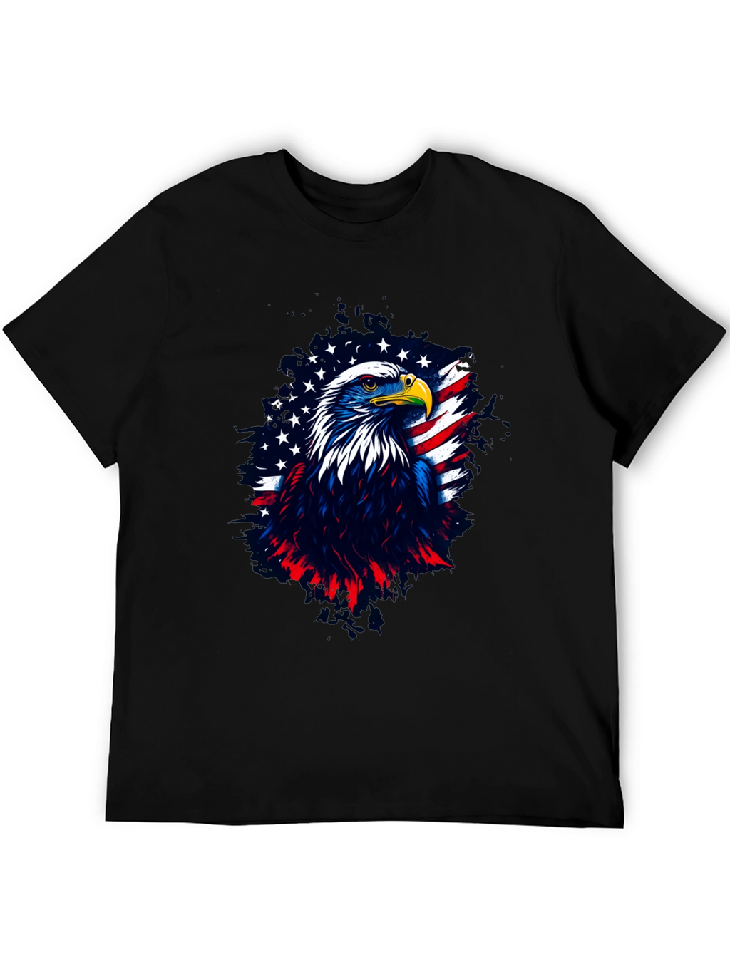 Patriotic Eagle Graphic Tee - Mens Black T-Shirt