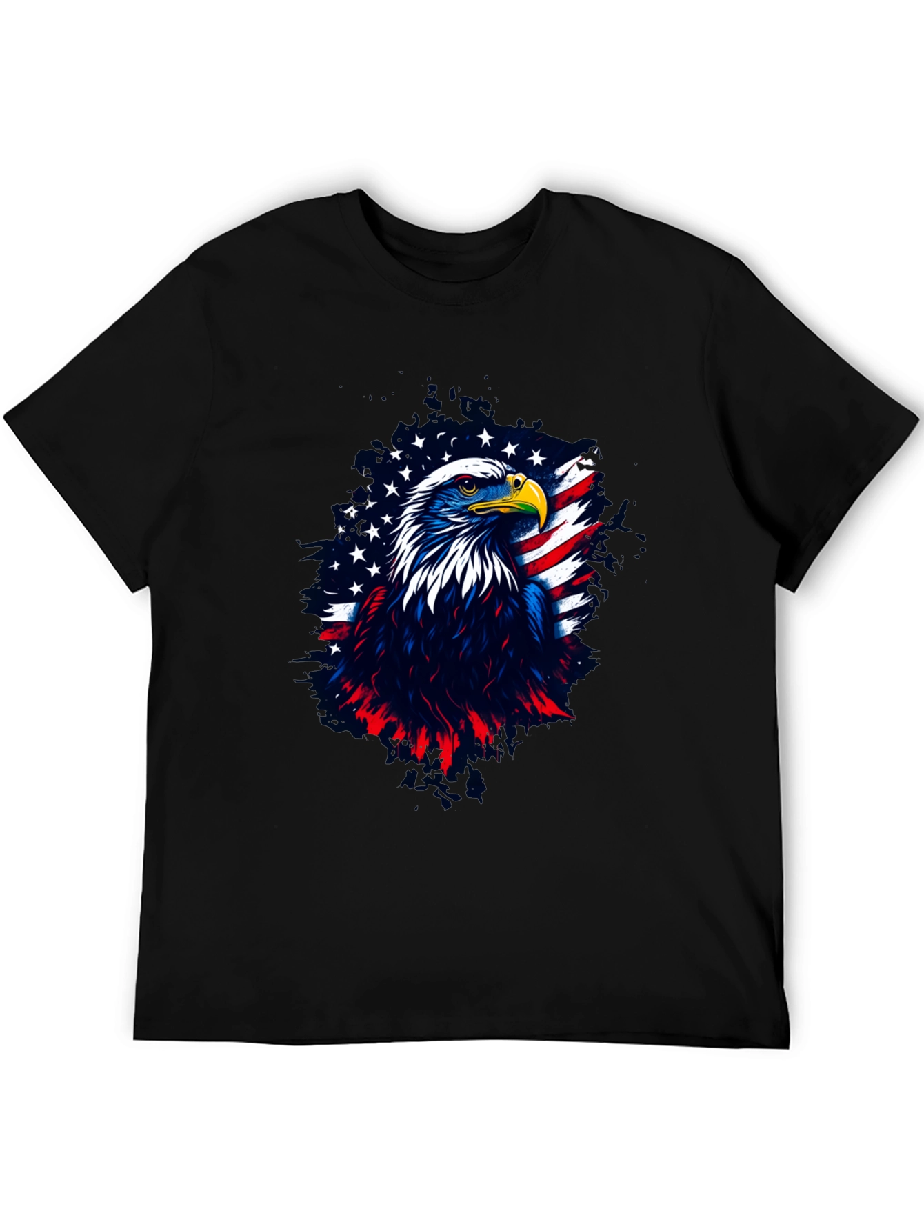 Patriotic Eagle Graphic Tee - Mens Black T-Shirt