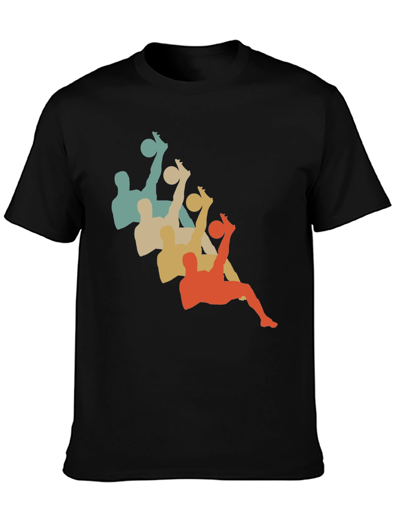 Retro Soccer Silhouette Black T-Shirt