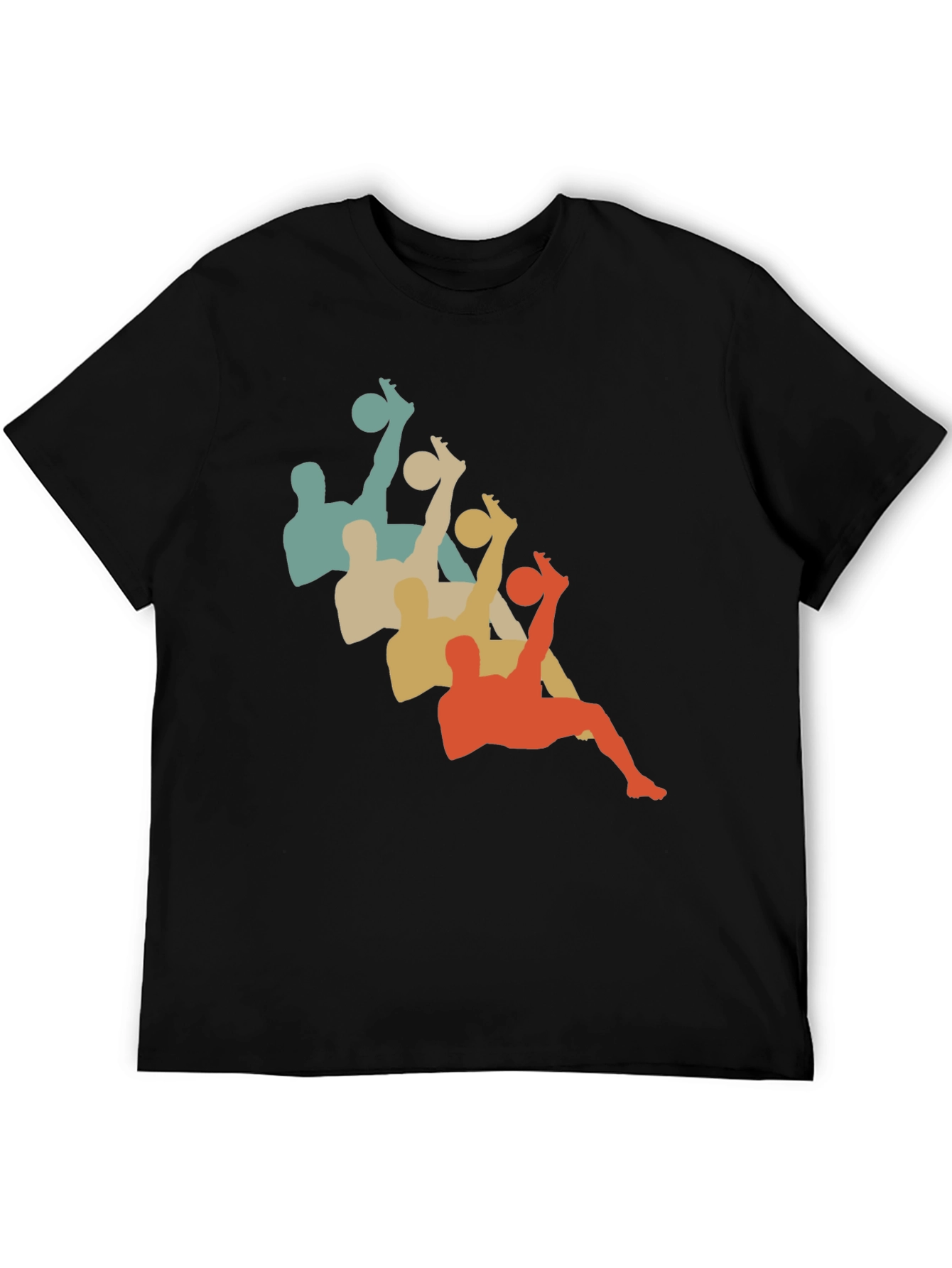 Retro Soccer Silhouette Black T-Shirt