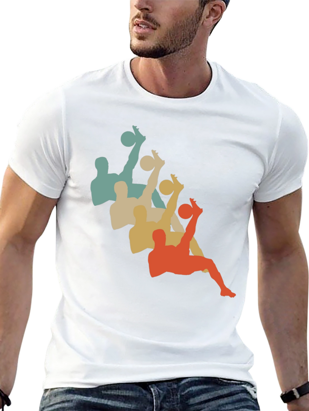 Retro Soccer Silhouette Black T-Shirt