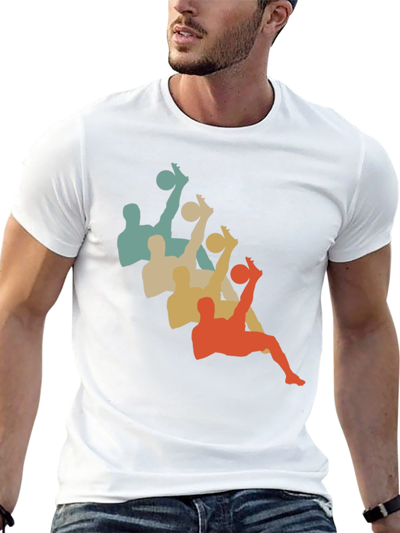 Retro Soccer Silhouette Black T-Shirt