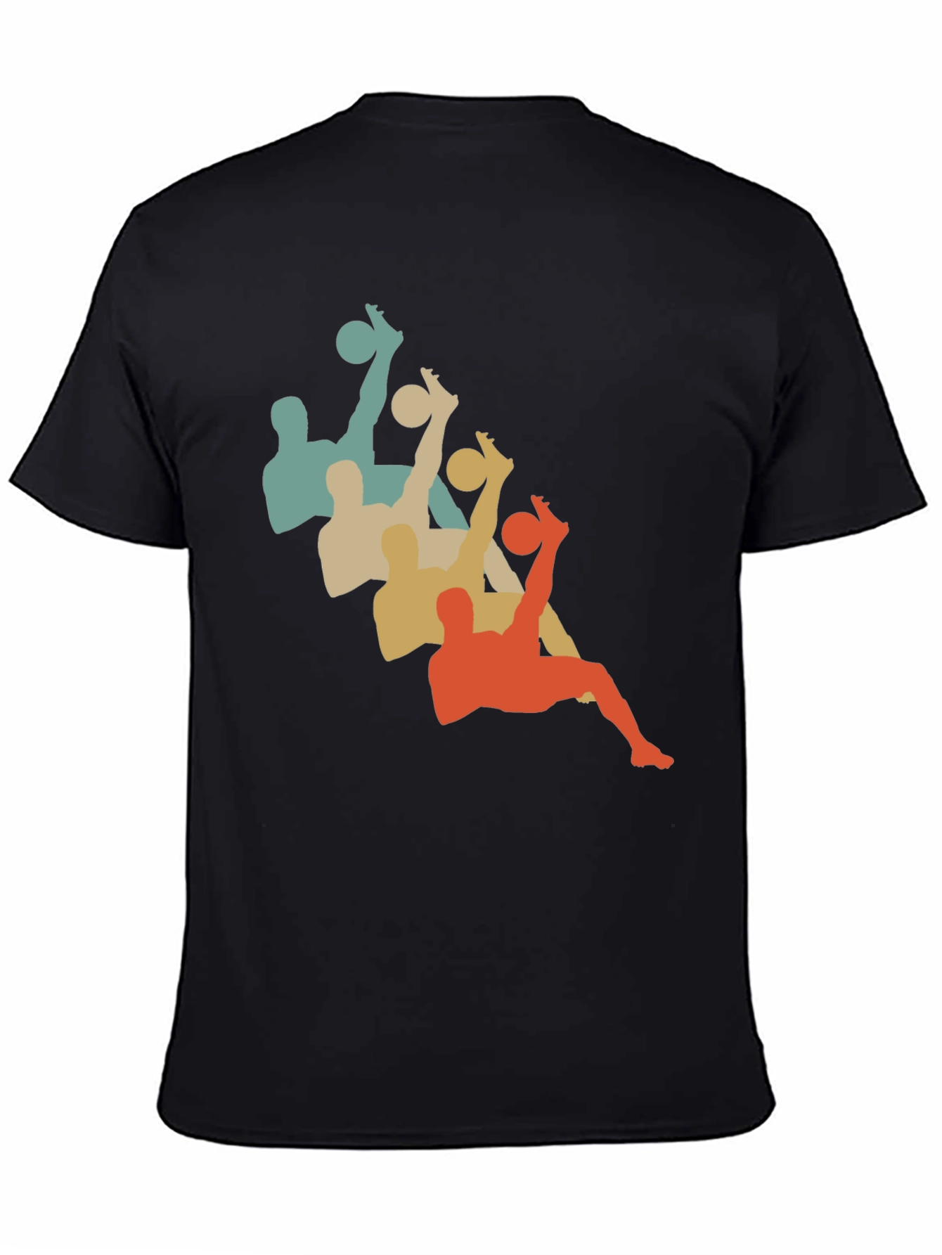 Retro Soccer Silhouette Black T-Shirt