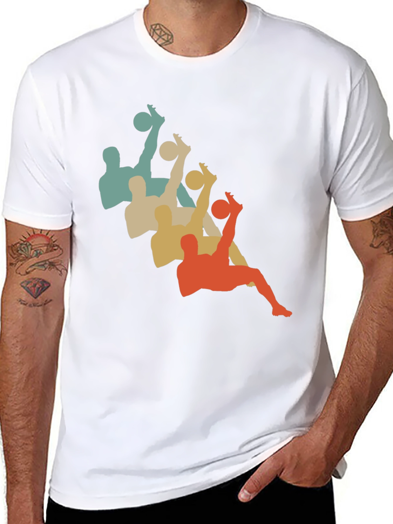 Retro Soccer Silhouette Black T-Shirt