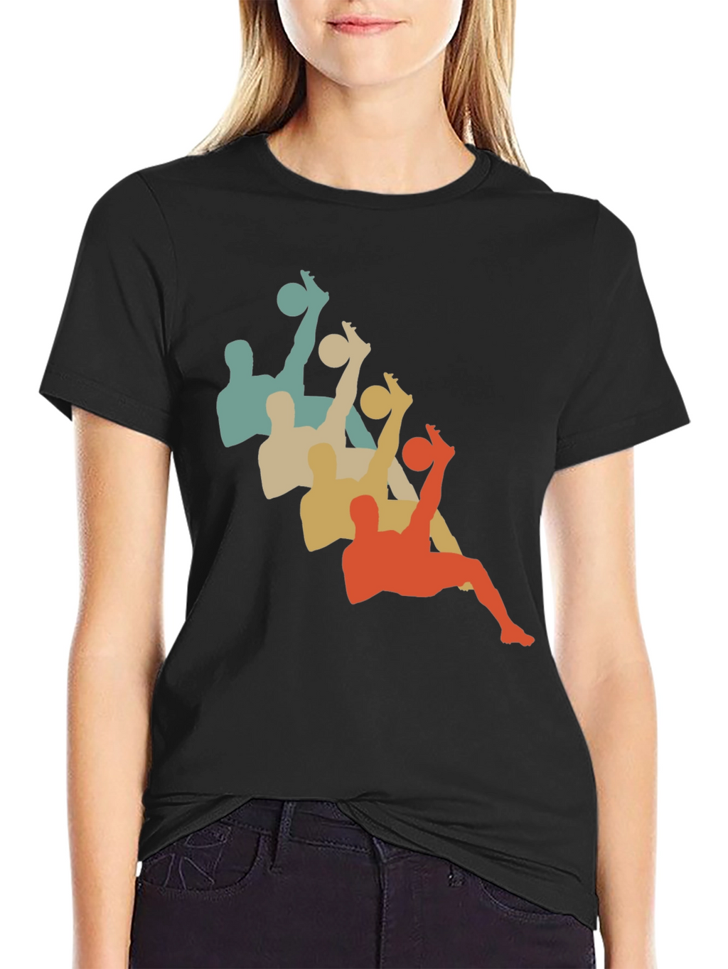 Retro Soccer Silhouette Black T-Shirt