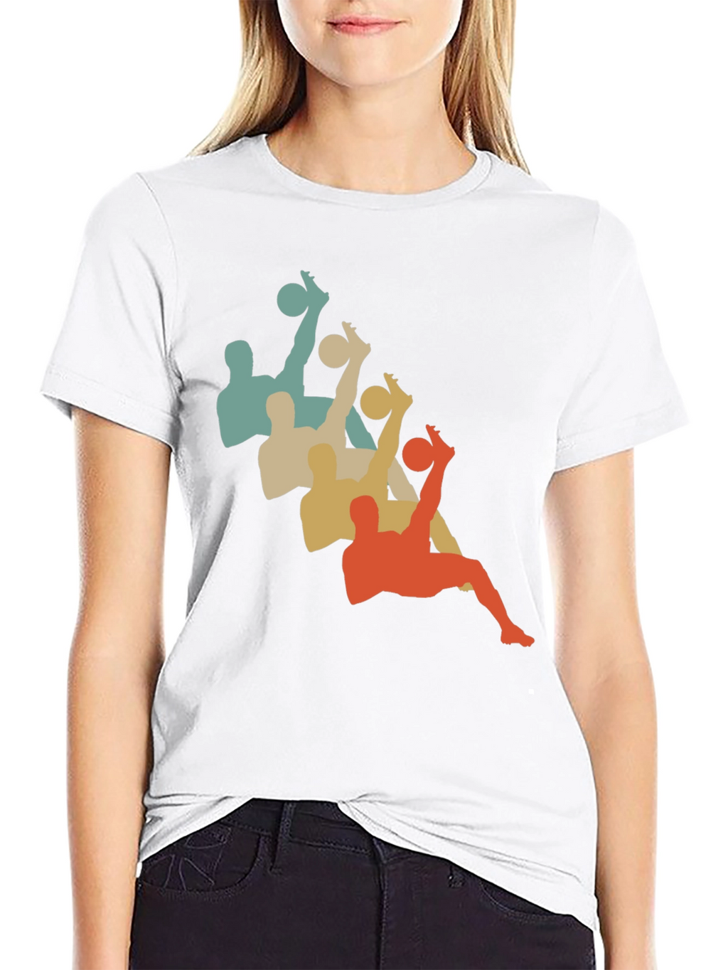 Retro Soccer Silhouette Black T-Shirt