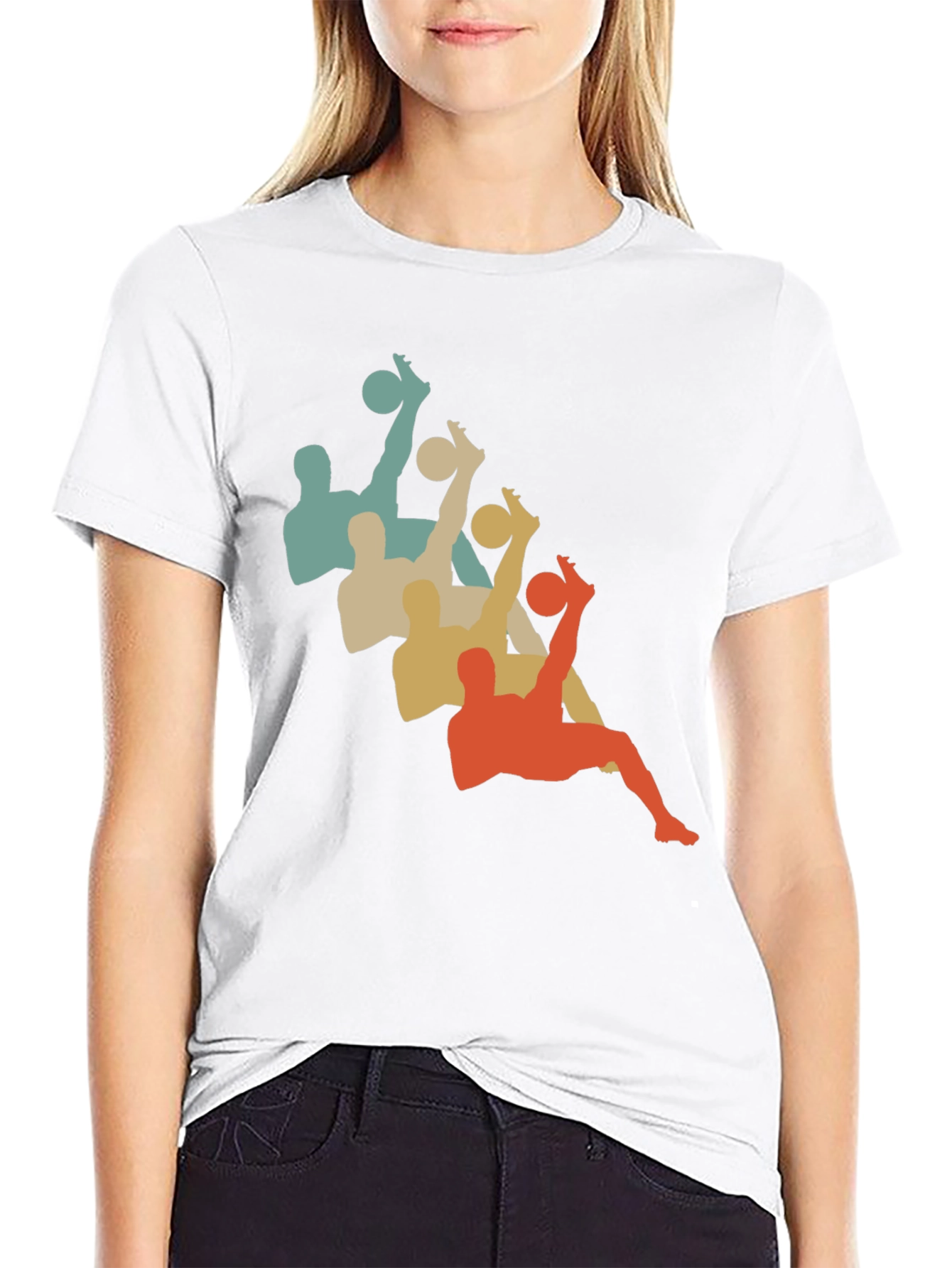 Retro Soccer Silhouette Black T-Shirt