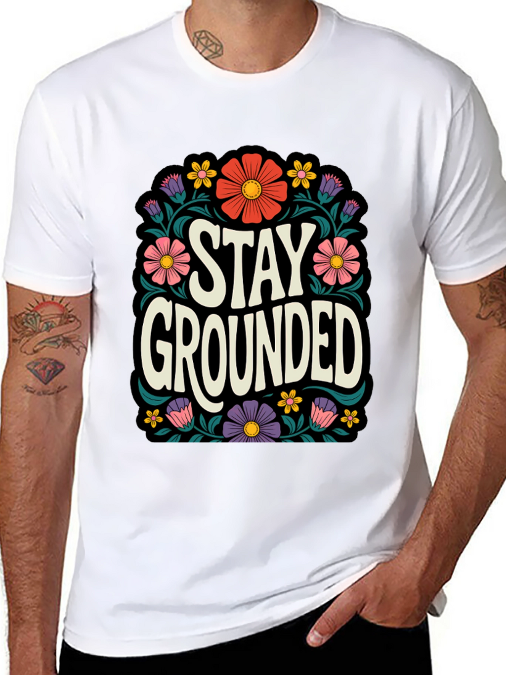 Stay Grounded Floral Graphic Tee