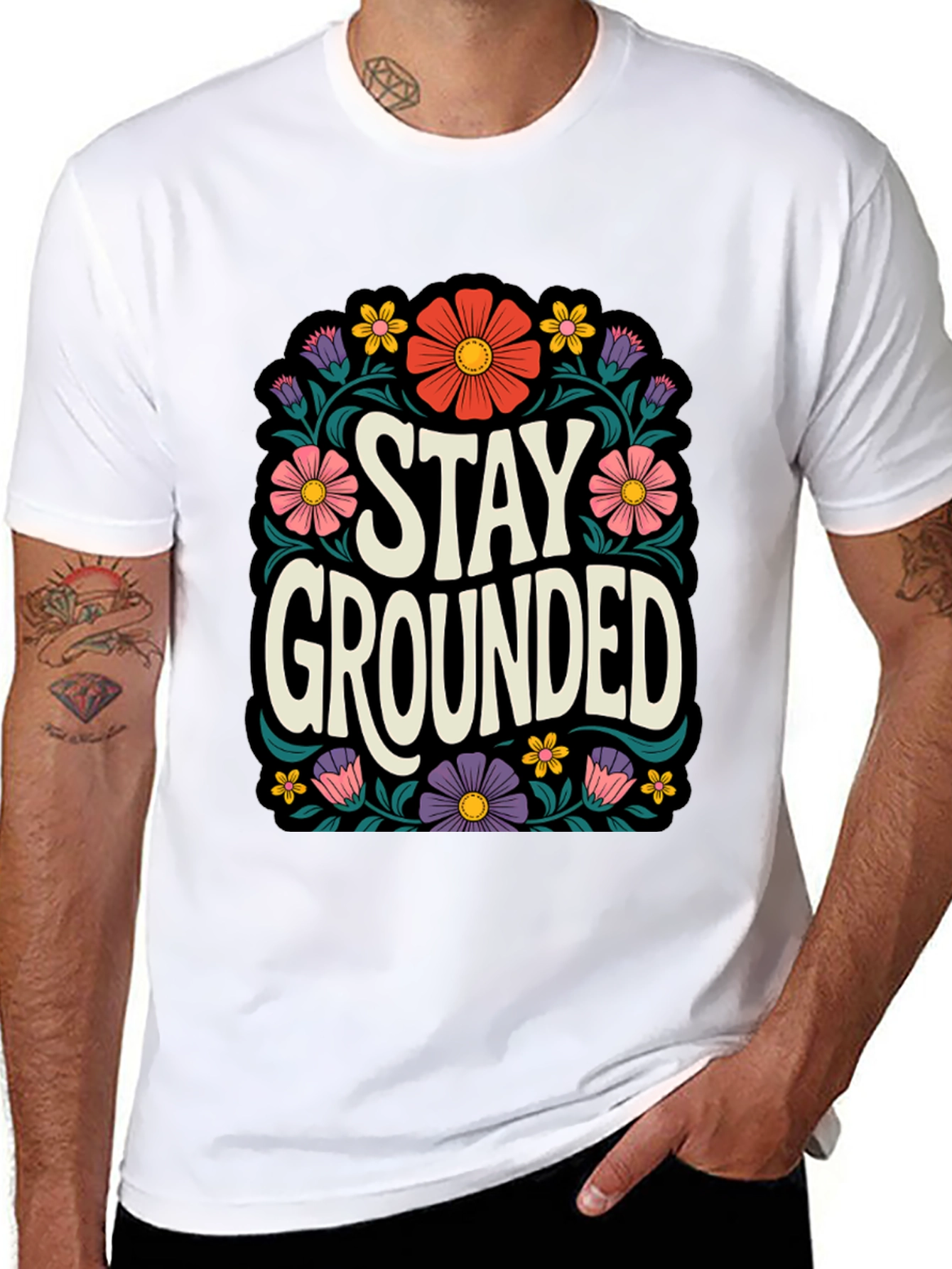 Stay Grounded Floral Graphic Tee