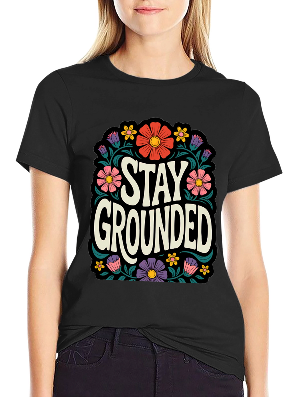 Stay Grounded Floral Graphic Tee