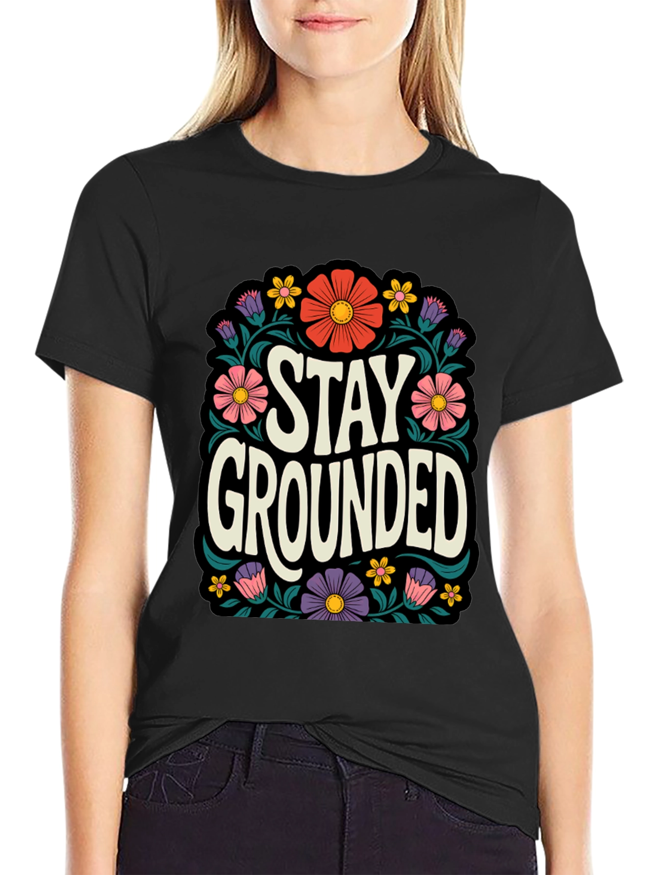 Stay Grounded Floral Graphic Tee