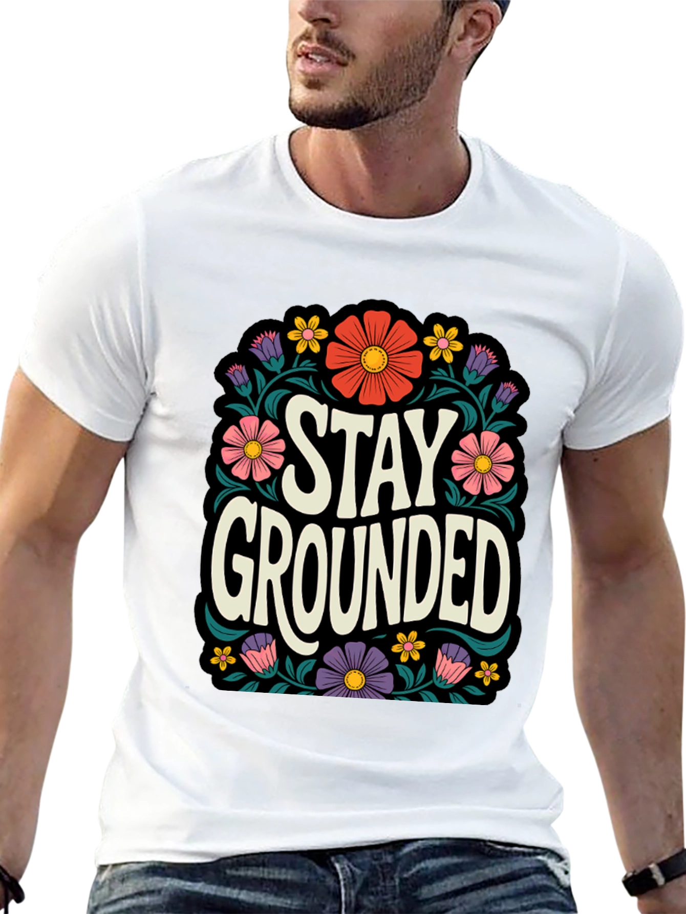 Stay Grounded Floral Graphic Tee