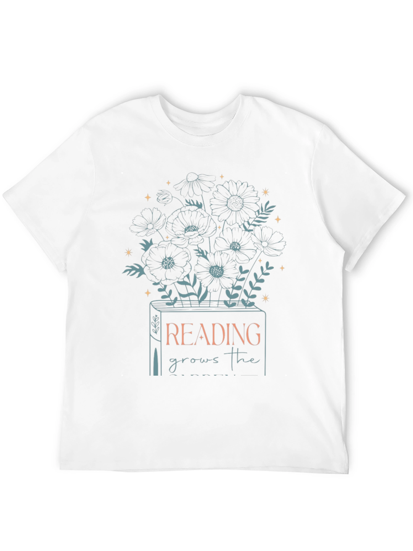 Reading Grows T-Shirt - Book & Flower Design