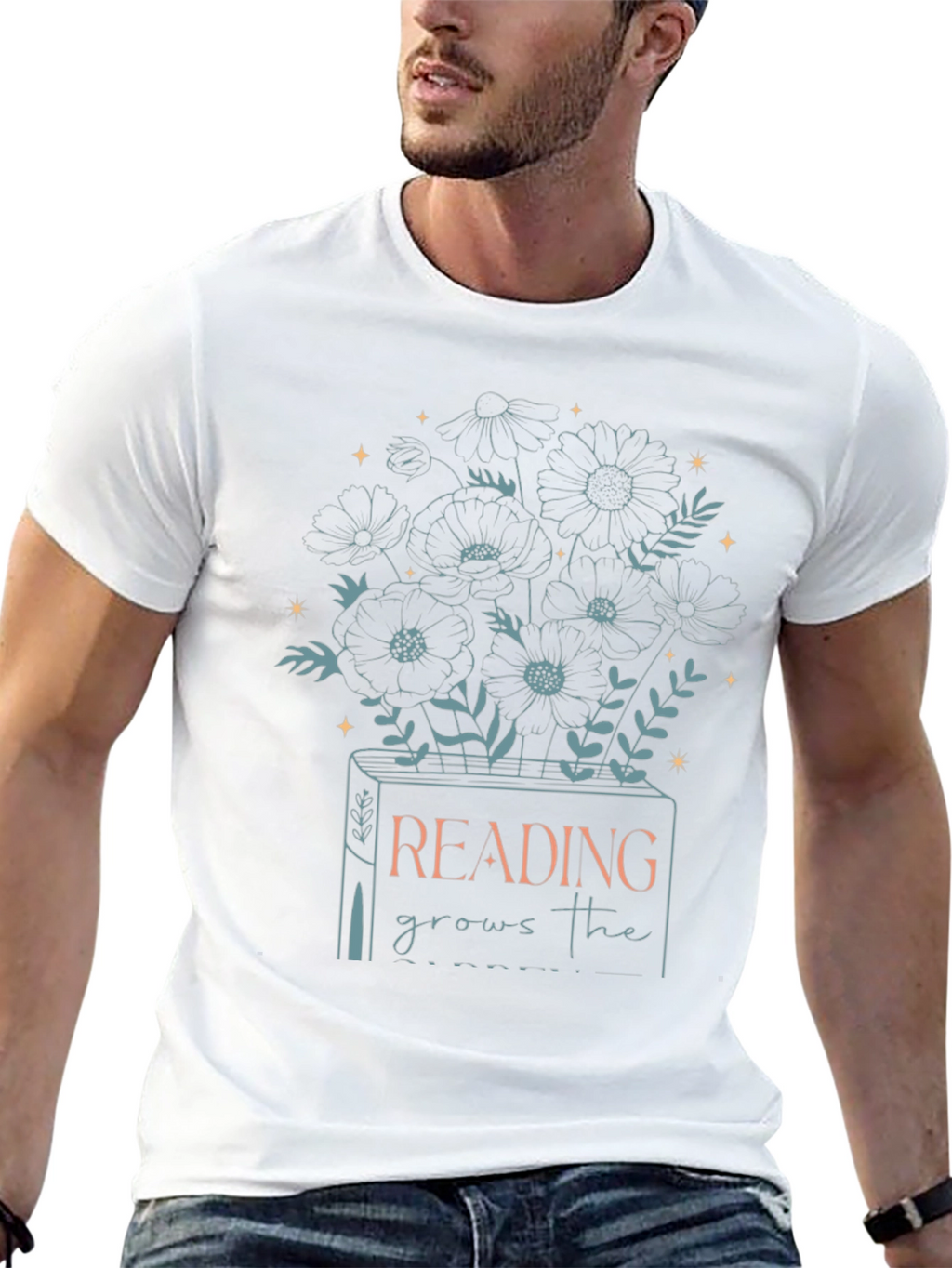 Reading Grows T-Shirt - Book & Flower Design