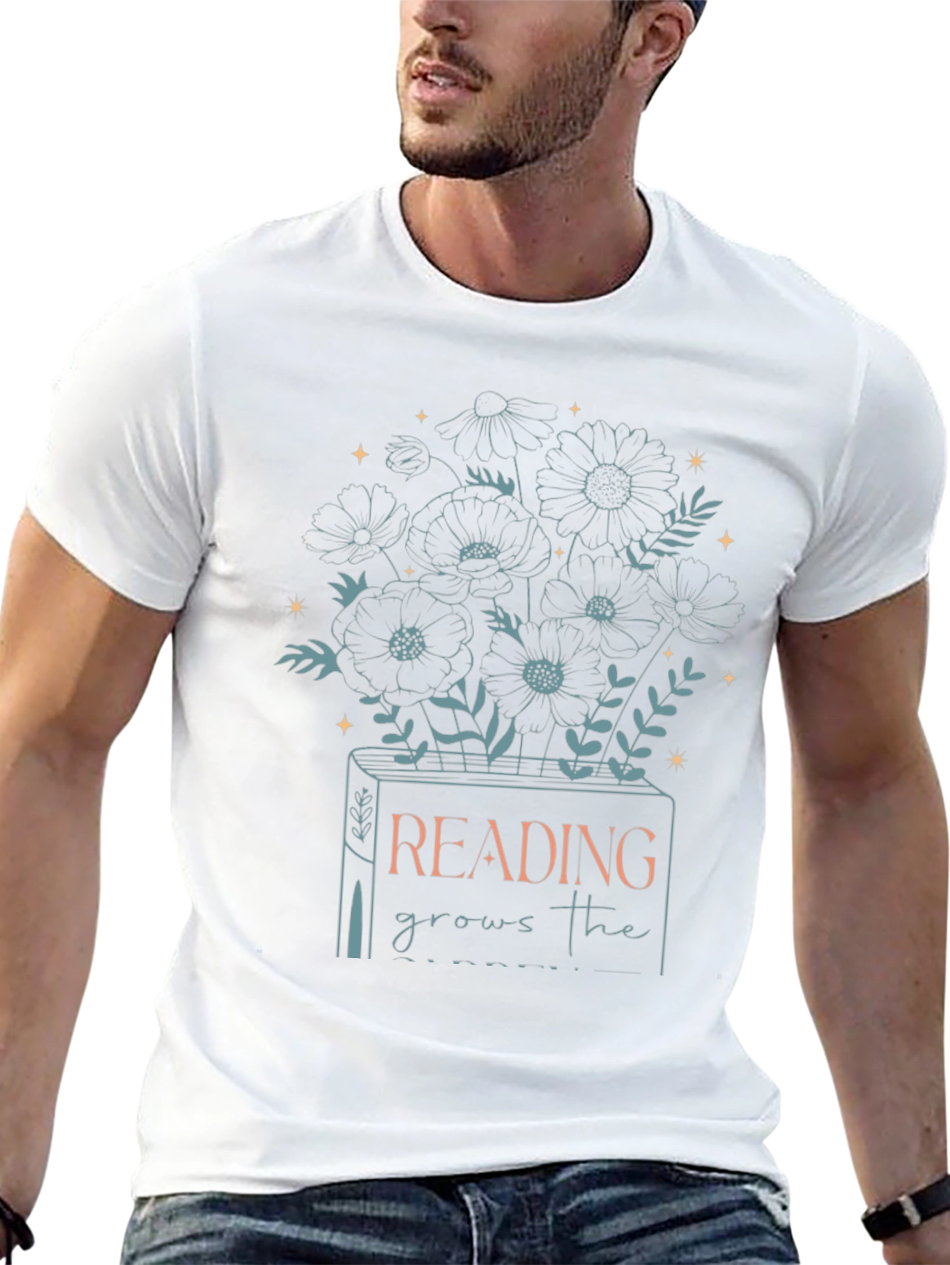 Reading Grows T-Shirt - Book & Flower Design