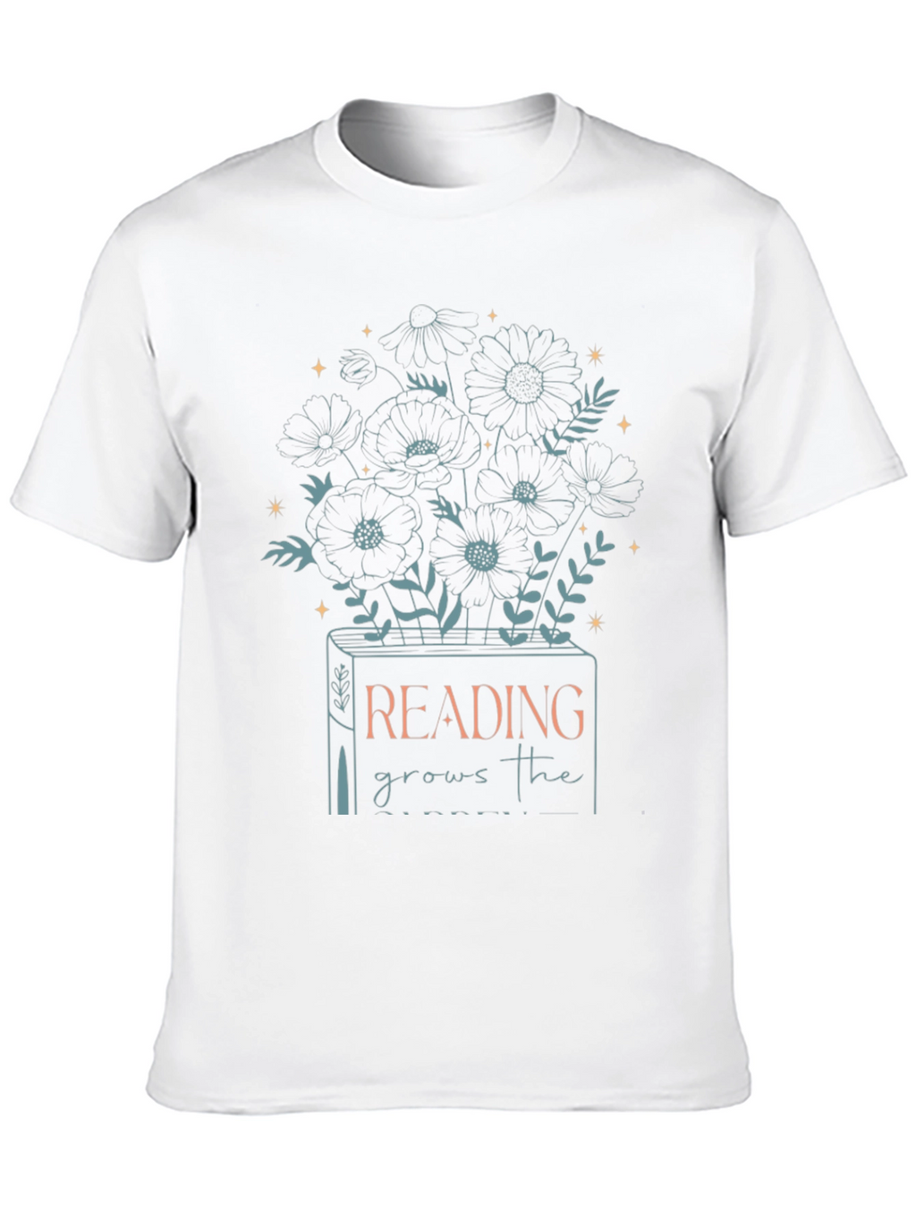 Reading Grows T-Shirt - Book & Flower Design