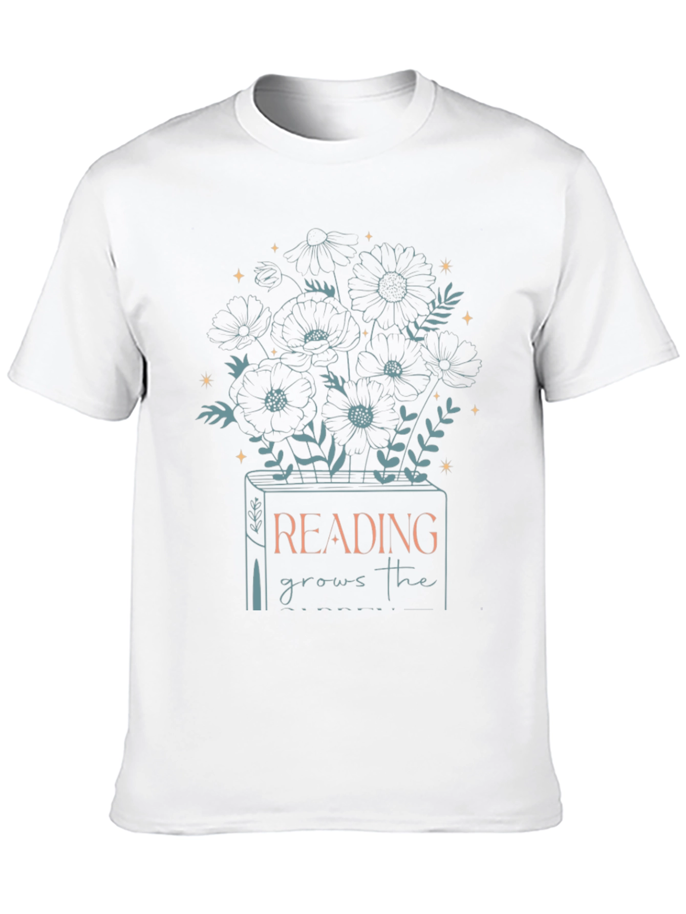 Reading Grows T-Shirt - Book & Flower Design