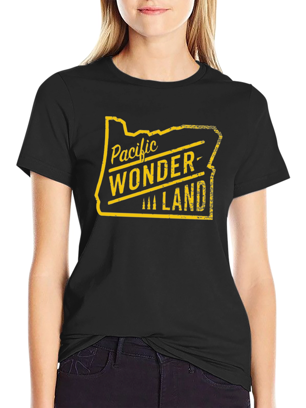 Pacific Wonderland Oregon State Outline T-Shirt
