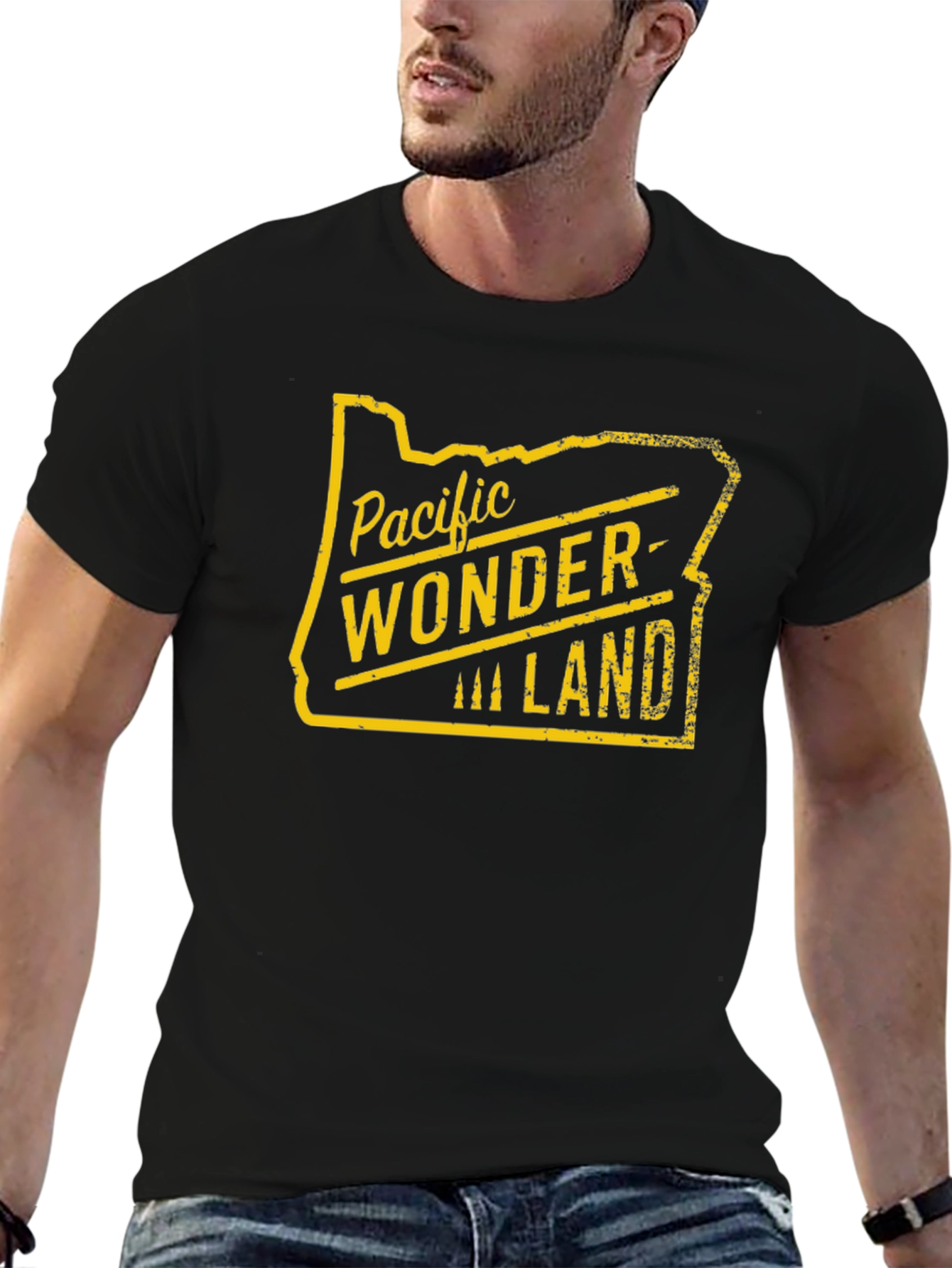 Pacific Wonderland Oregon State Outline T-Shirt