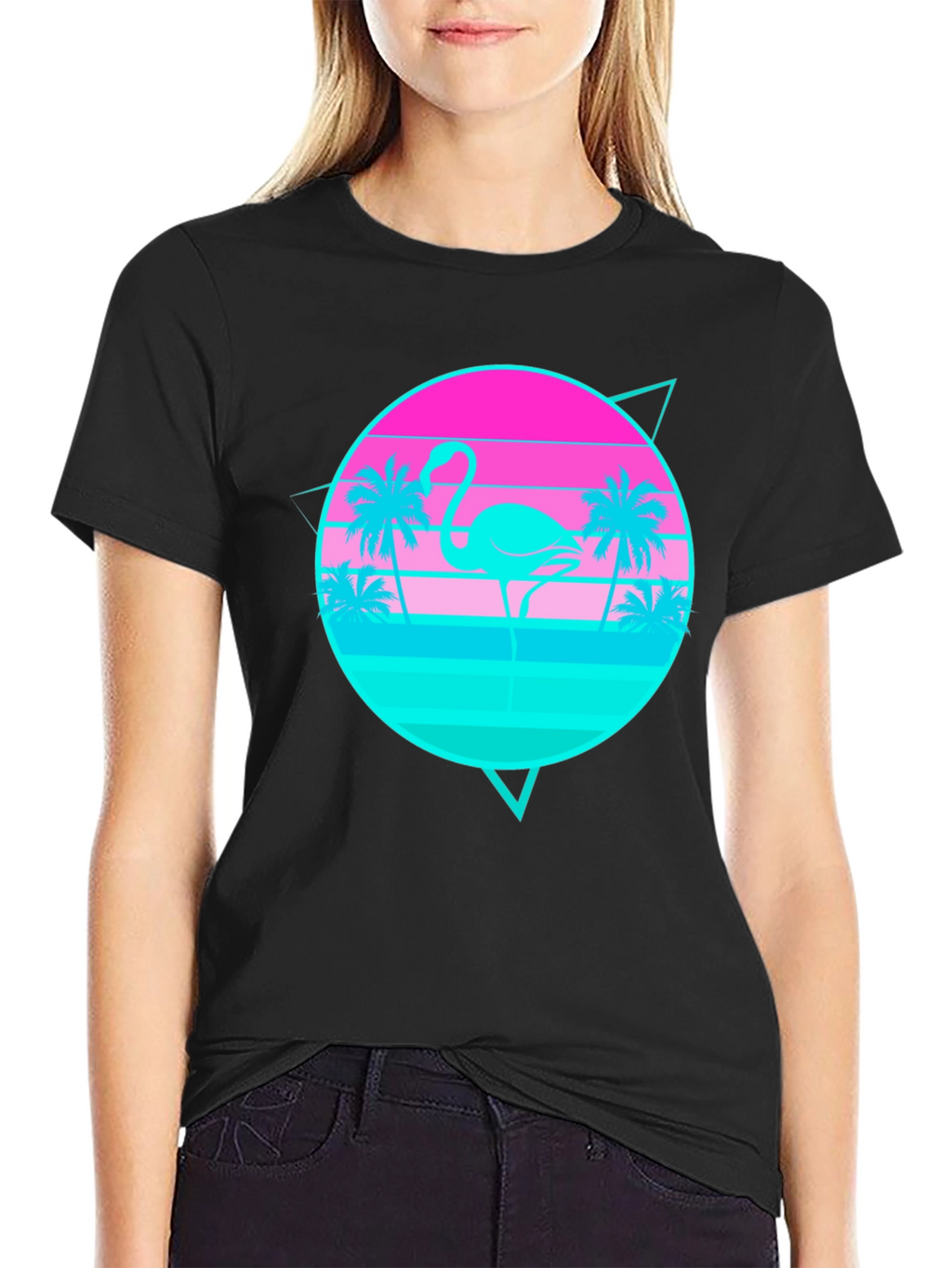 Retro Flamingo Sunset Graphic Tee