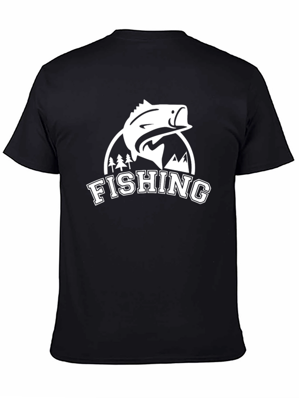 Mens Fishing Graphic Tee - Black