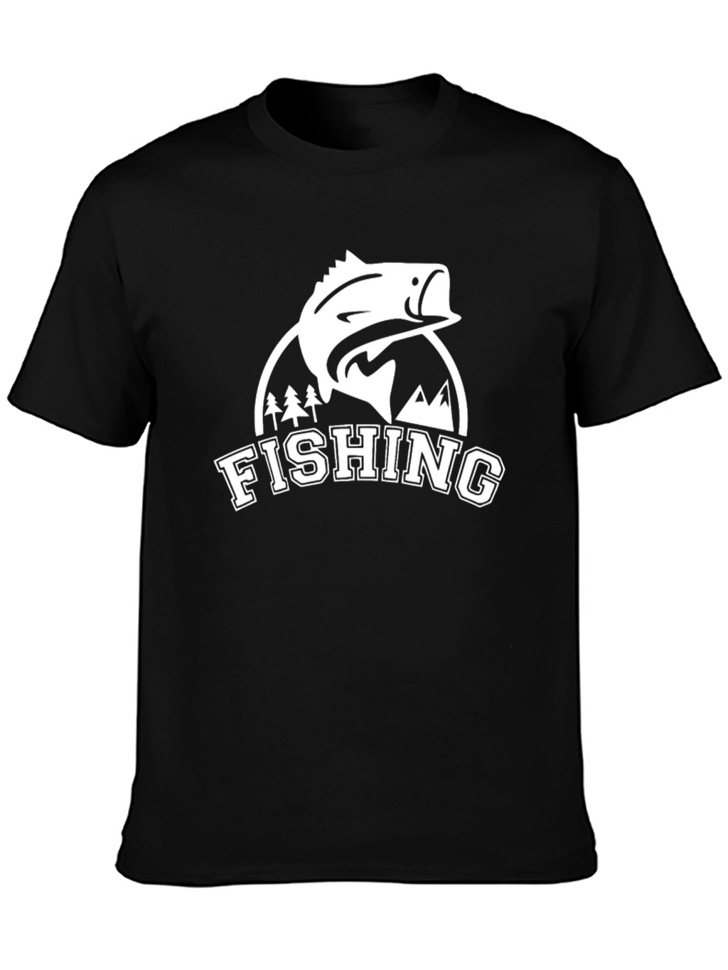 Mens Fishing Graphic Tee - Black
