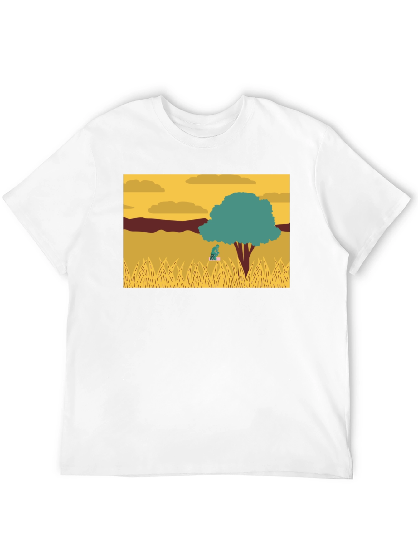 Nature Scene Graphic Tee - Black Casual Shirt