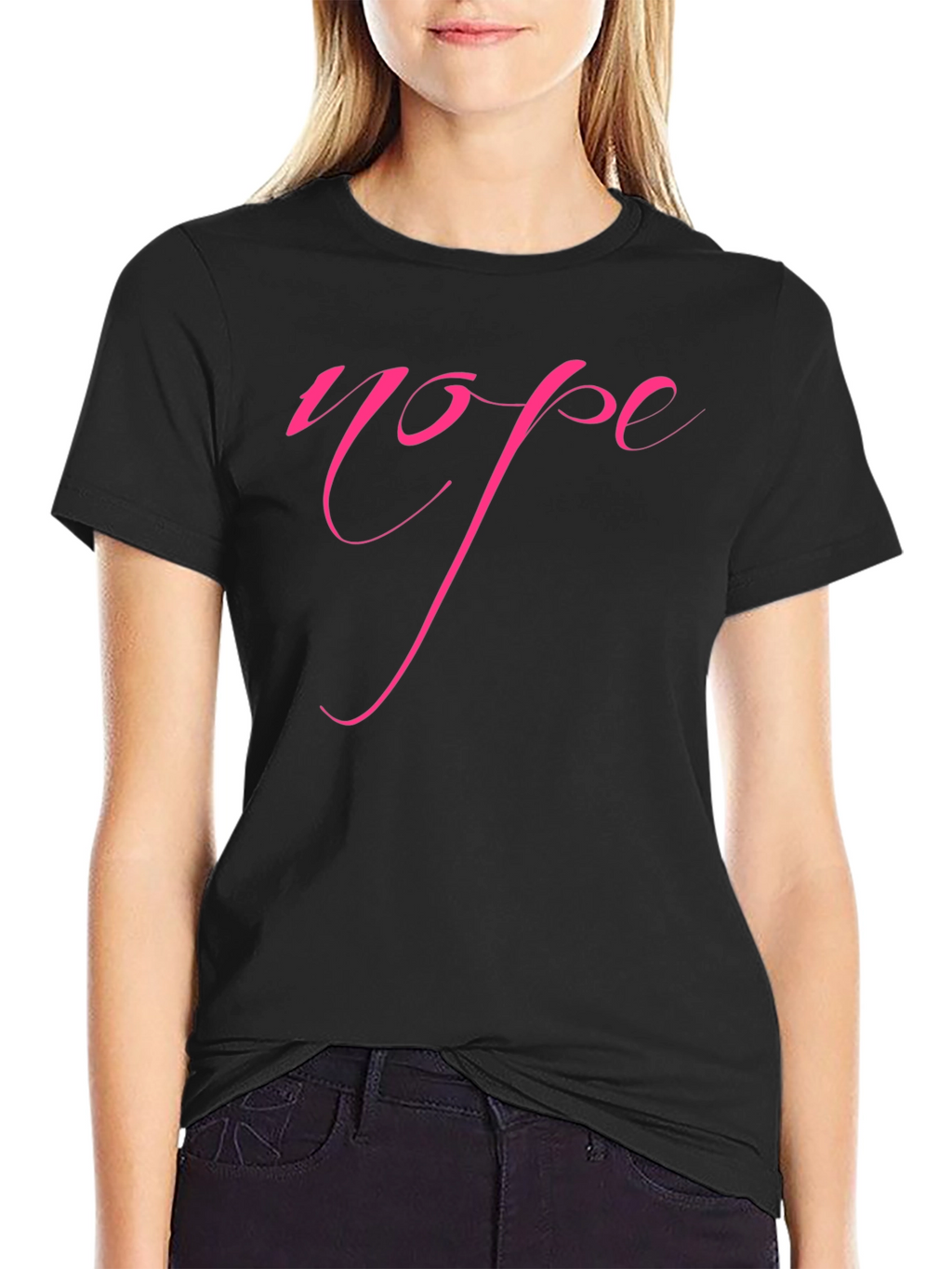 Nope Graphic Tee - Trendy Slogan Shirt