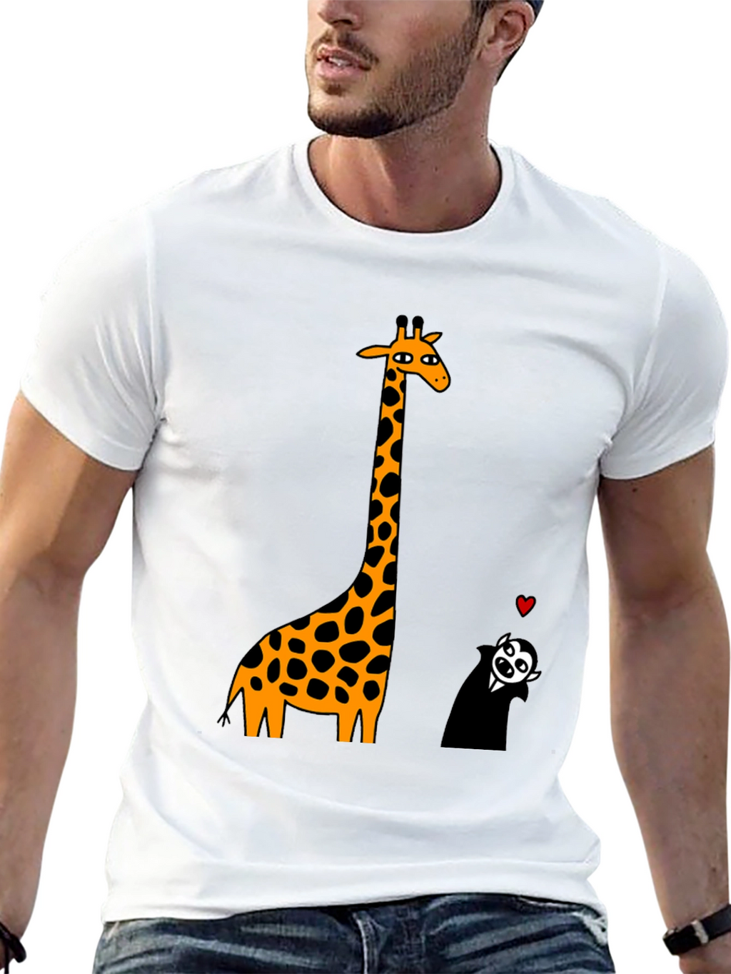 Giraffe & Vampire Graphic Tee - Black