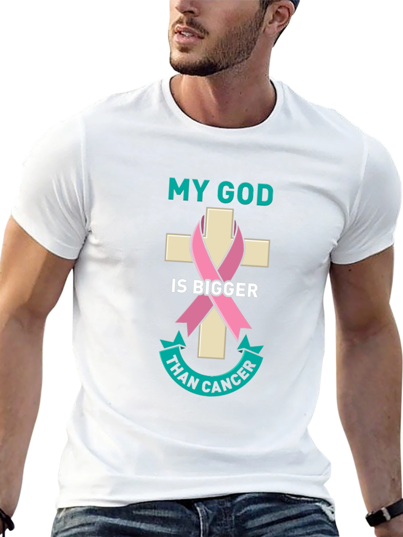 My God is Bigger Than Cancer Awareness T-Shirt