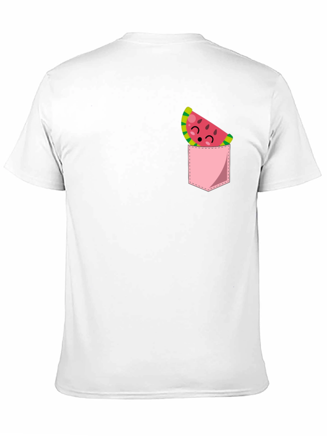 Cute Watermelon Pocket Black T-Shirt