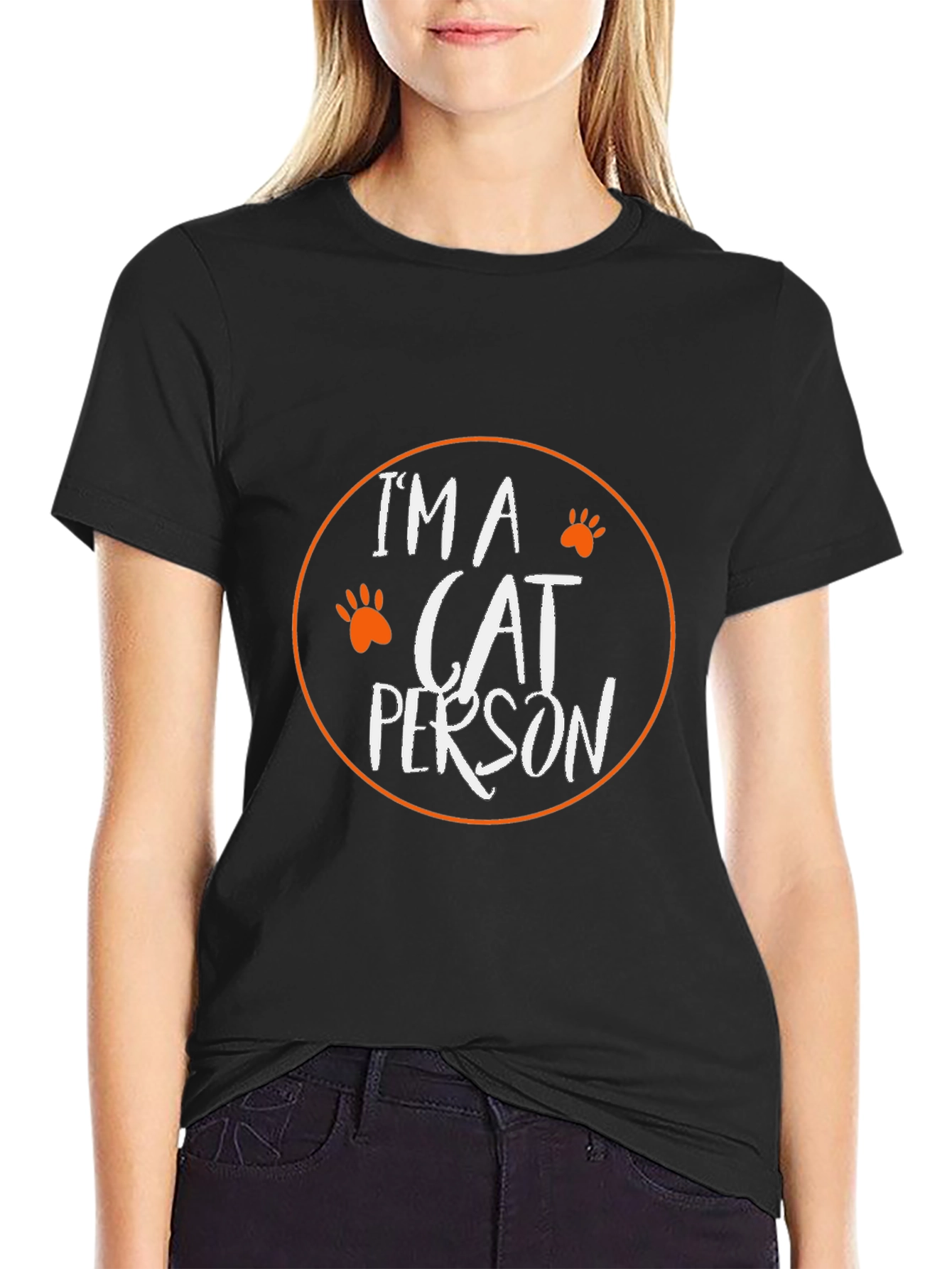 Im A Cat Person T-Shirt - Black Short Sleeve